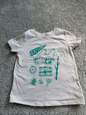 Cat & Jack White Tee with Teal Adventure Graphic